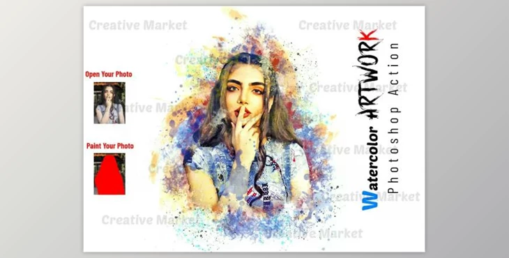 Download Watercolor Artwork Photoshop Action 6511078
