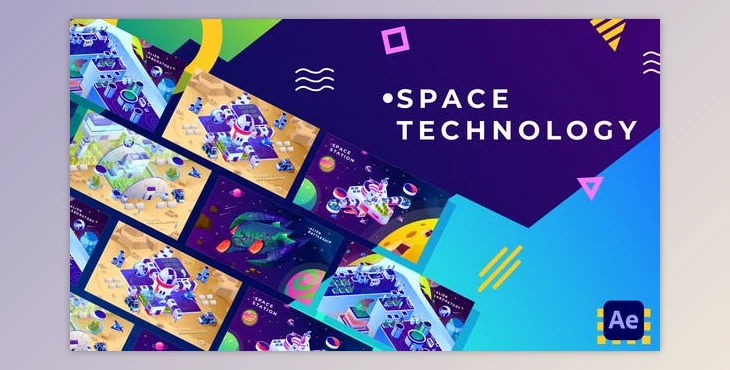 Download Space Technology Isometric Animation | After Effects (Videohive 34038854) - AE Project