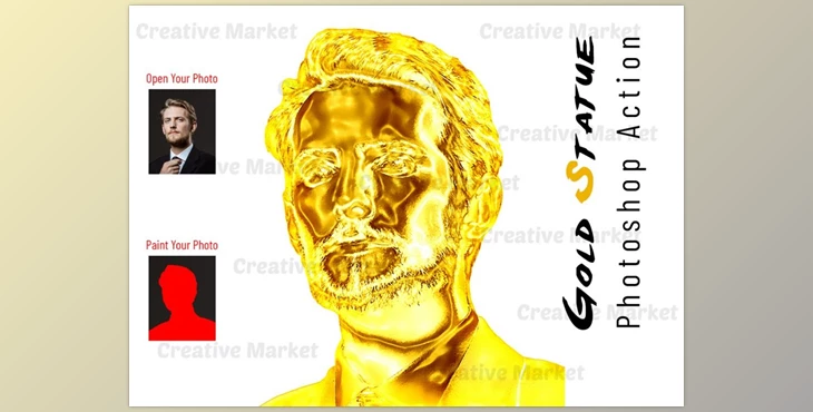 Download Gold Statue Photoshop Action CreativeMarket-6550350 (ATN)