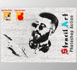 Download Stencil Art Photoshop Action CreativeMarket-6552635 (ATN)