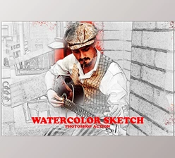 Download Watercolor Sketch Photoshop Action CreativeMarket-6317739 (ABR, ATN)