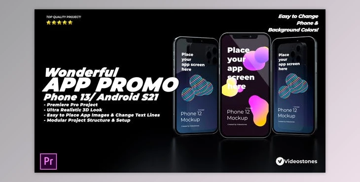 Download Wonderful App Promo - App Demonstration Video - 3d Mobile Mockup Kit - Premiere Pro - Videohive 34095720