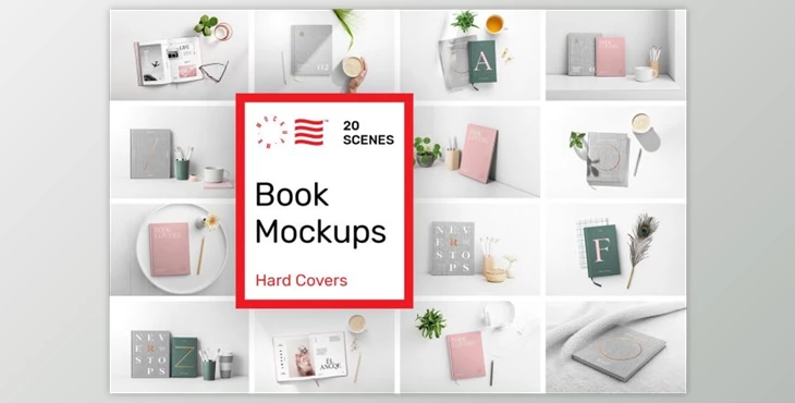 Download Book Cover Mockups – Hardcover Book (PSD, JPG, PDF)