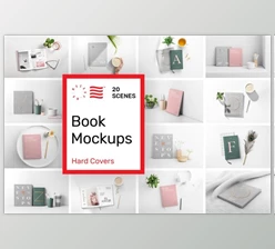 Download Book Cover Mockups – Hardcover Book (PSD, JPG, PDF)