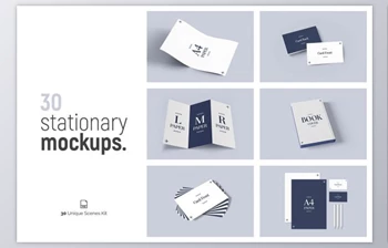 Download 30 Stationery <span class='badge badge-warning'>Mockups</span> (PSD)