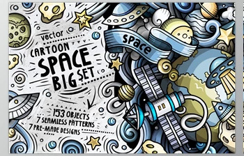 Download Space Cartoon Doodle Big Pack – <span class='badge badge-warning'>CreativeMarket</span> 2270592 (<span class='badge badge-warning'>PNG</span>, <span class='badge badge-warning'>JPG</span>, EPS, PSD)