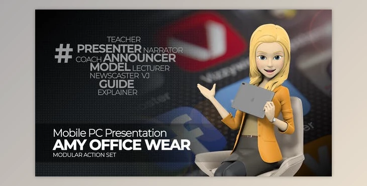 Download Presentation Mobile PC Amy Office Wear (Videohive 26830490) - AE Project
