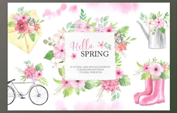 Download Watercolor Spring Floral <span class='badge badge-warning'>Collection</span> (PNG, <span class='badge badge-warning'>JPG</span>)