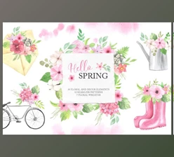 Download Watercolor Spring Floral Collection (PNG, JPG)