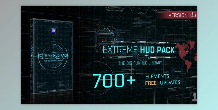 Download Extreme HUD Pack (Videohive 28985545 ( Update 27 August 21 )) - AE Project