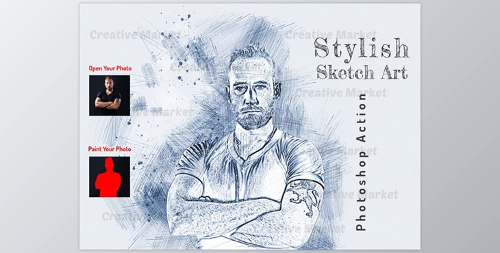 Download Stylish Sketch Art PS Action CreativeMarket-6561769 (ATN)