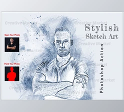 Download Stylish Sketch Art PS Action CreativeMarket-6561769 (ATN)