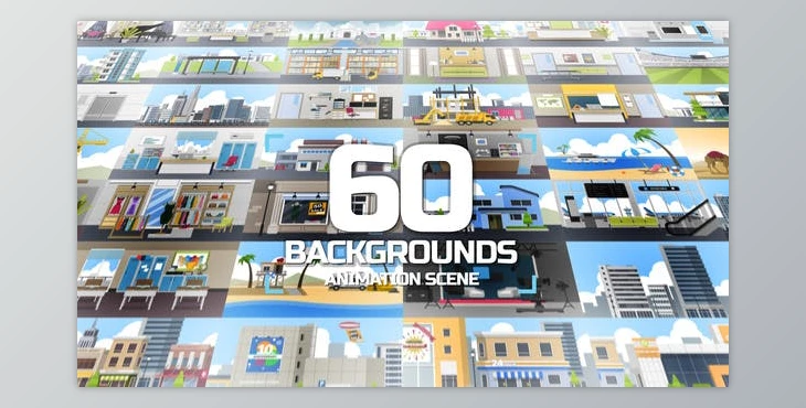 Download 60 Backgrounds Animation Scene (Videohive 34211583) - AE Project