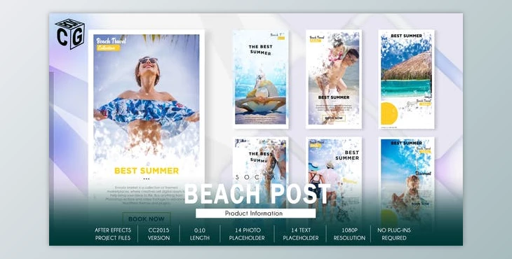 Download Travel Beach Social Promo B178 (Videohive 34250048) - AE Project