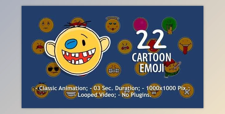 Download 22 Cartoon Emoji (Videohive 23017206) - AE Project