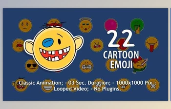 Download 22 <span class='badge badge-warning'>Cartoon</span> Emoji (Videohive 23017206) - AE Project
