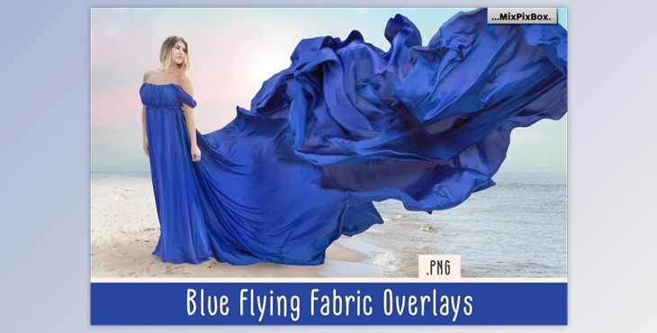 Download Blue Flying Fabric Overlays (PNG)