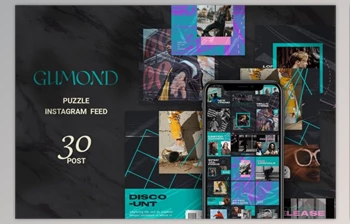 Download Gumond Puzzle Instagram <span class='badge badge-warning'>Feed</span> (PSD)
