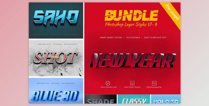 Download 3D Bundle Photoshop Layer Style (PSD) Creativemarket 4407585