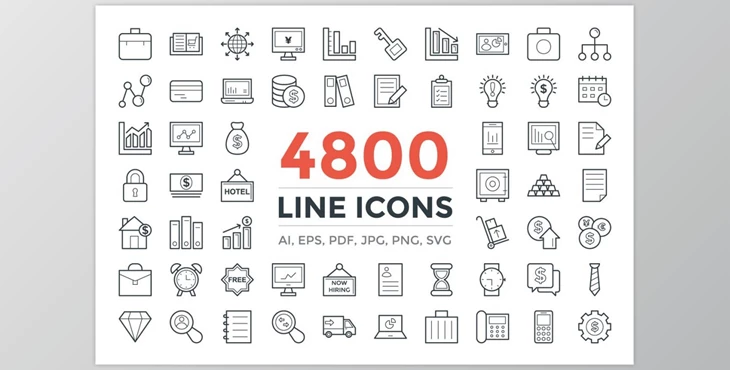 Download 4800 Line Icons Pack CreativeMarket-2201182 (PNG, SVG, EPS, AI, PDF, CSH, JPG, PSD)
