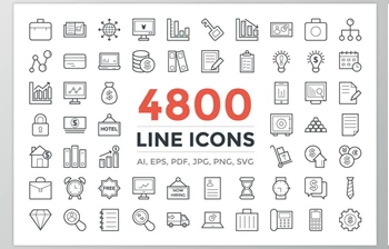 Download 4800 Line Icons Pack CreativeMarket-2201182 (PNG, SVG, EPS, AI, PDF, CSH, JPG, PSD)