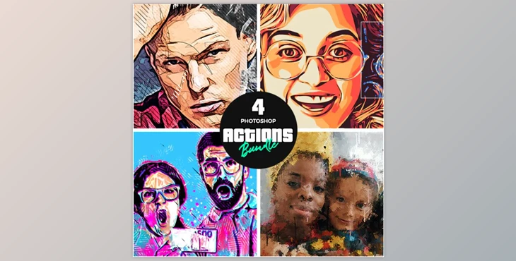 Download Artist Bundle 3 – Four Photoshop Actions GraphicRiver-34278722