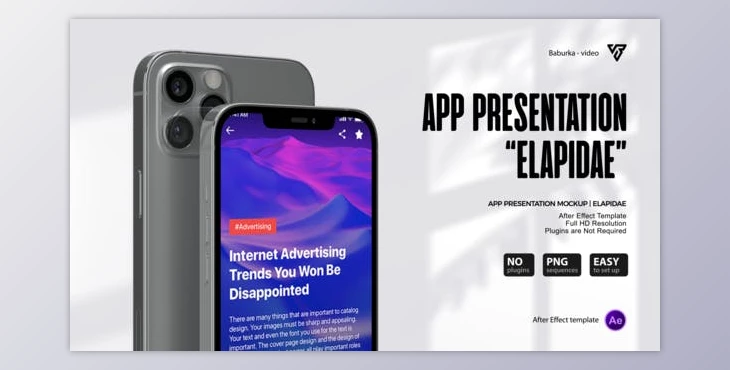 Download App Presentation Mockup | Elapidae (Videohive 30745719) - AE Project