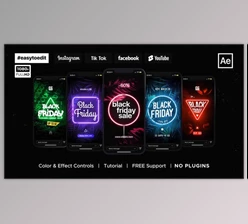 Download Black Friday | Neon Stories & Posts (Videohive 34426932) - AE Project