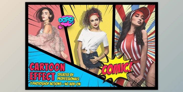 Download Cartoon Effect Photoshop Actions - Creative Market 3885756