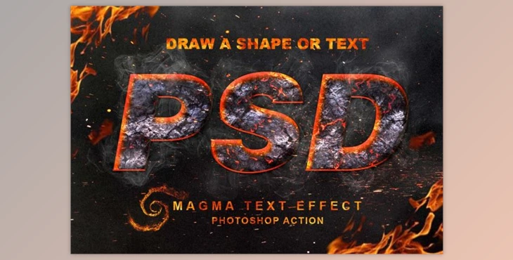 Download Magma Text Effect Photoshop Action (ATN, ABR, PAT, PDF)