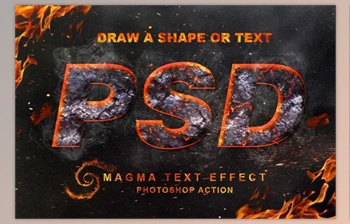 Download Magma Text <span class='badge badge-warning'>Effect</span> Photoshop Action (ATN, ABR, PAT, PDF)