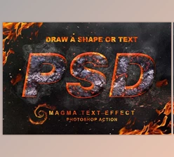 Download Magma Text Effect Photoshop Action (ATN, ABR, PAT, PDF)