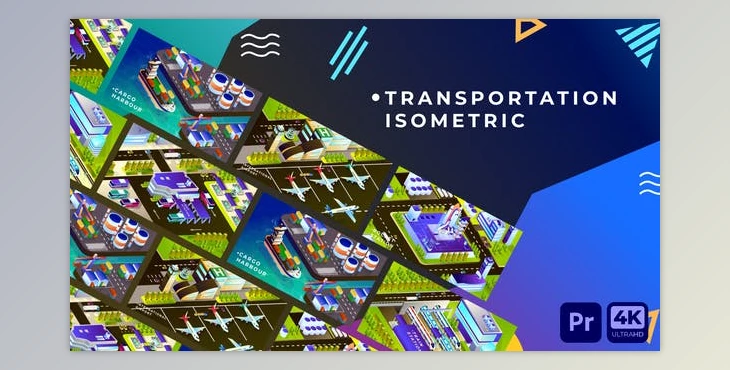 Download Transportation Isometric Animation | Premiere Pro MOGRT (Videohive 34349477)