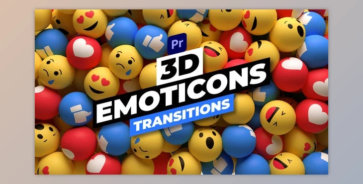 Download 3D Emoticons Transitions for Premiere Pro (Videohive 34340096)