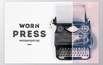 Download Worn Press Photoshop Effects <span class='badge badge-warning'>Kit</span> (JPG, PSD, ATN)