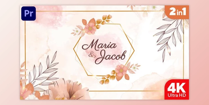 Download Watercolor Wedding Invitation (MOGRT) (Videohive 34380670)