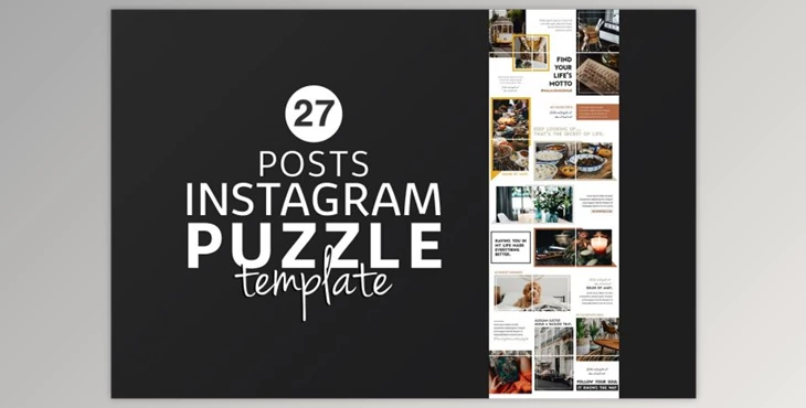 Download Instagram Puzzle Template Lifestyle Creativemarket 4400309