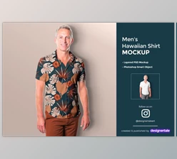 Download Men’s Hawaiian Shirt Mockup (PSD)