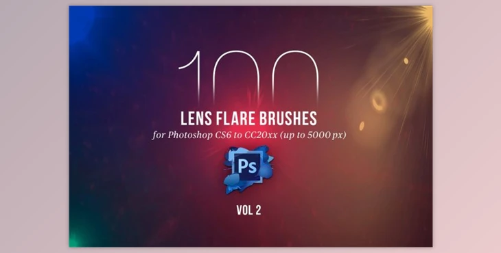 Download 100 PS Lens Flares Brushes Vol 2 (ABR)