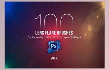 Download 100 PS Lens Flares Brushes Vol <span class='badge badge-warning'>2</span> (ABR)