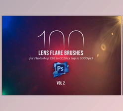 Download 100 PS Lens Flares Brushes Vol 2 (ABR)