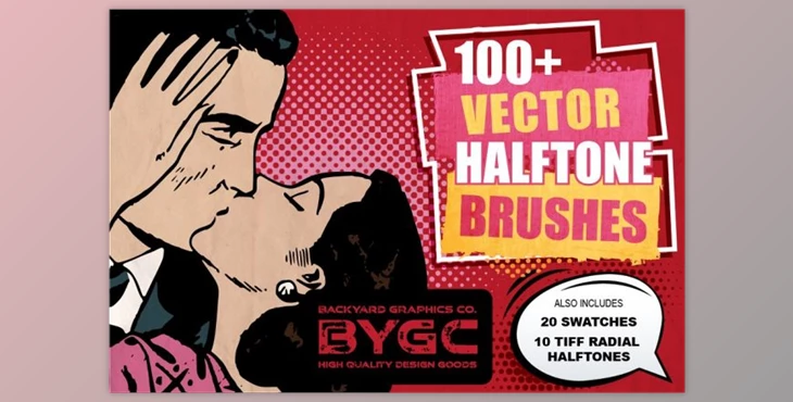 Download Heartfelt Halftone Vector Brushes