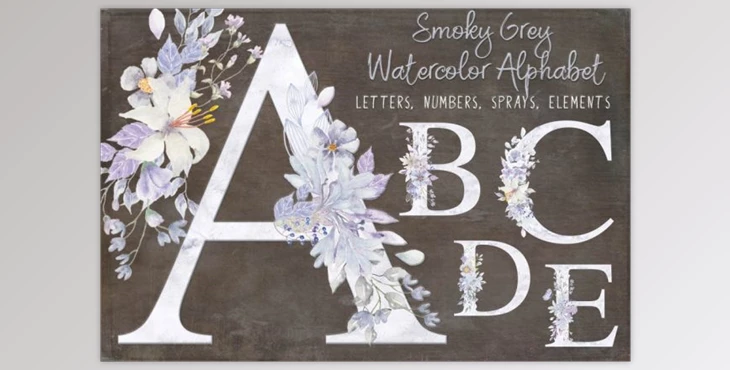 Download Smoky Grey Letters, Numbers & Sprays (JPEG, PNG)