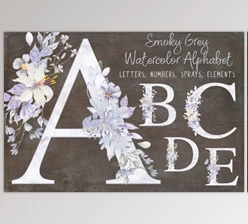 Download Smoky Grey Letters, Numbers & Sprays (JPEG, PNG)