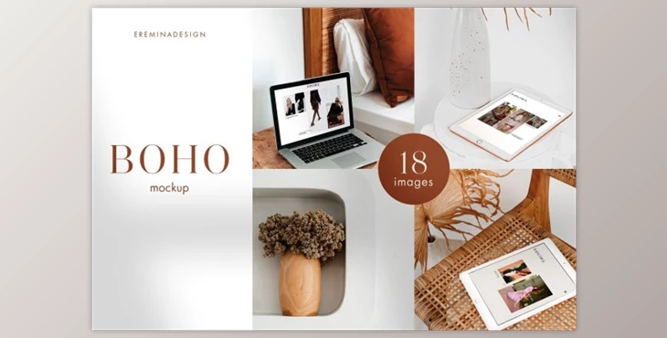Download Boho Photo Mockup Bundle (psd, Jpeg)
