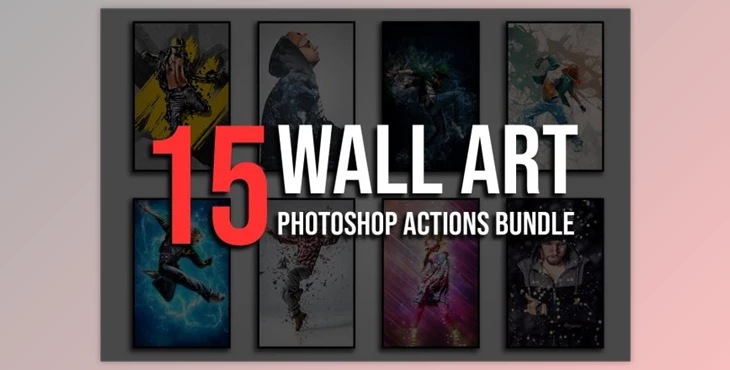 Download 15 Wall Art Photoshop Actions Bundle Creativemarket 4828627