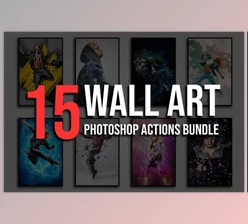 Download 15 Wall Art Photoshop Actions Bundle Creativemarket 4828627