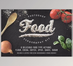 Download Food Typography PSD Actions (PSD, ABR, ATN)