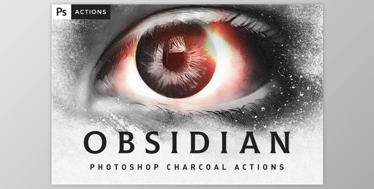 Download OBSIDIAN Charcoal Photoshop Actions (JPG, ATN, PDF)