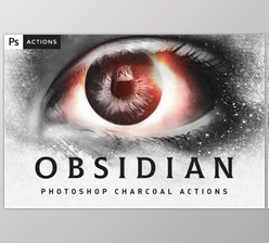 Download OBSIDIAN Charcoal Photoshop Actions (JPG, ATN, PDF)